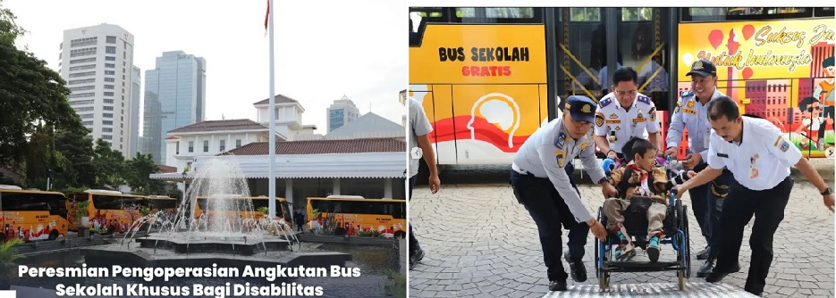 Penjabat (Pj) Gubernur DKI Jakarta, Bapak Heru Budi Hartono meresmikan Angkutan Bus Sekolah untuk penyandang disabilitas