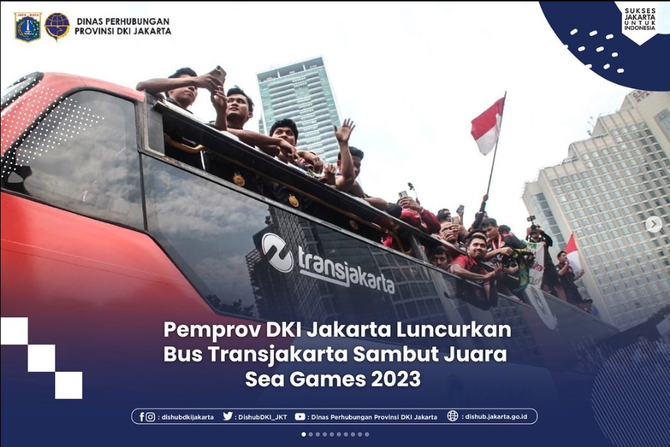 Pemprov DKI Jakarta Luncurkan Bus Transjakarta Sambut Juara Sea Games 2023