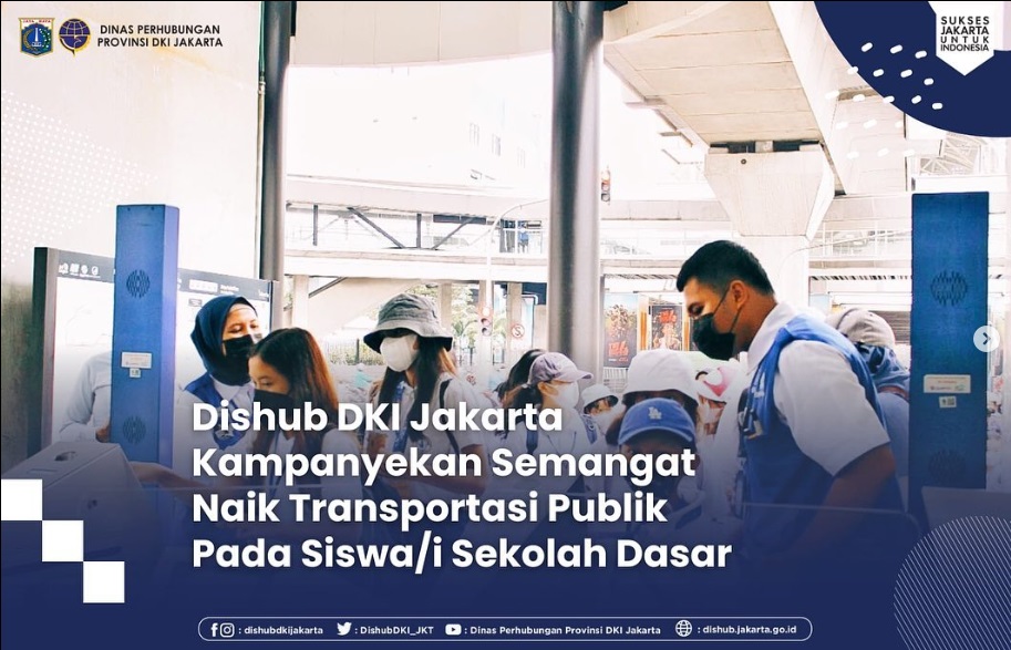 Dishub DKI Jakarta Kampanyekan Semangat Naik Transportasi Publik Siswa/i Sekolah Dasar