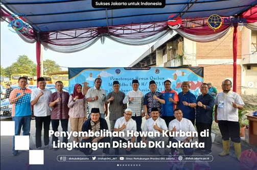 Dishub DKI Jakarta melaksanakan penyembelihan hewan Qurban dalam memperingati Hari Raya Idul Adha 1444 H