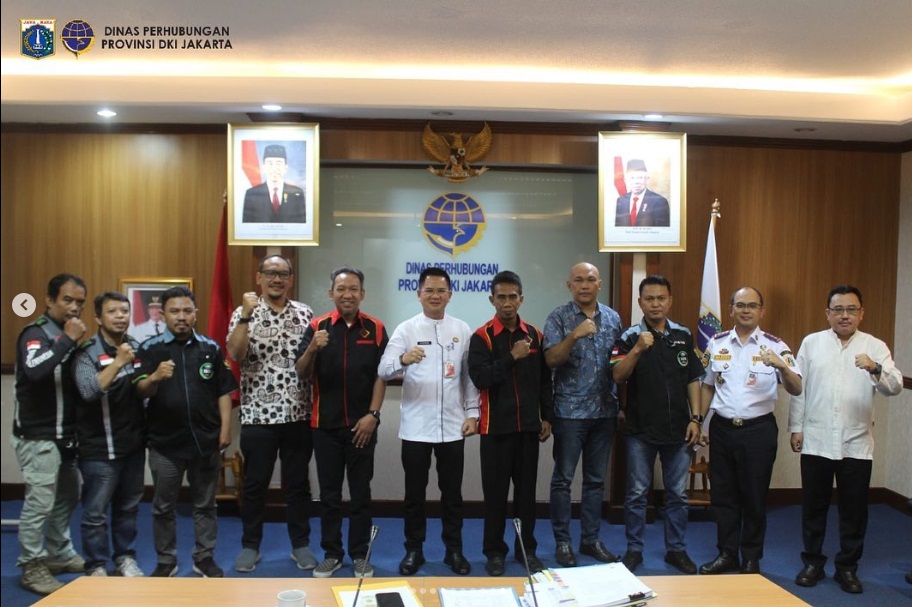 Kepala Dinas Perhubungan DKI Jakarta memimpin Audiensi terkait PL2SE/ERP dari DPP Asosiasi Driver Online dan DPP Brigade Online Indonesia