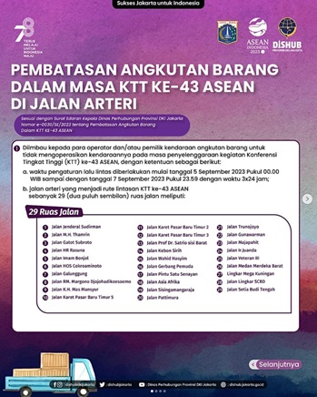 Pembatasan Angkutan Barang KTT-43 ASEAN